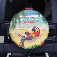Pura Vida Costa Rica Spare Tire Cover Chilling Scarlet Macaw Tropical Vibes - Wonder Print Shop