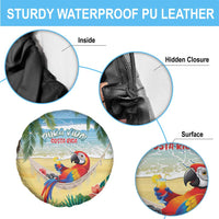 Pura Vida Costa Rica Spare Tire Cover Chilling Scarlet Macaw Tropical Vibes - Wonder Print Shop
