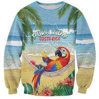 Pura Vida Costa Rica Sweatshirt Chilling Scarlet Macaw Tropical Vibes - Wonder Print Shop