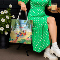 Pura Vida Costa Rica Tote Bag Chilling Scarlet Macaw Tropical Vibes - Wonder Print Shop