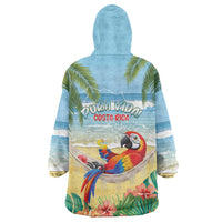 Pura Vida Costa Rica Wearable Blanket Hoodie Chilling Scarlet Macaw Tropical Vibes - Wonder Print Shop