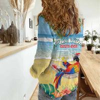 Pura Vida Costa Rica Women Casual Shirt Chilling Scarlet Macaw Tropical Vibes - Wonder Print Shop