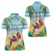 Pura Vida Costa Rica Women Polo Shirt Chilling Scarlet Macaw Tropical Vibes - Wonder Print Shop