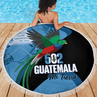 Guatemala Independence Day Beach Blanket 502 Mi Tierra Resplendent Quetzal - Wonder Print Shop