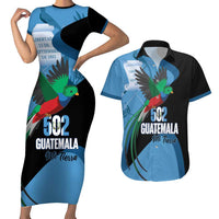 Guatemala Independence Day Couples Matching Short Sleeve Bodycon Dress and Hawaiian Shirt 502 Mi Tierra Resplendent Quetzal - Wonder Print Shop