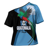 Guatemala Independence Day Cross Shoulder Shirt 502 Mi Tierra Resplendent Quetzal - Wonder Print Shop
