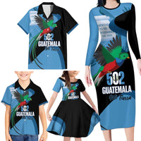 Guatemala Independence Day Family Matching Long Sleeve Bodycon Dress and Hawaiian Shirt 502 Mi Tierra Resplendent Quetzal - Wonder Print Shop