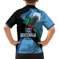 Guatemala Independence Day Family Matching Off The Shoulder Long Sleeve Dress and Hawaiian Shirt 502 Mi Tierra Resplendent Quetzal - Wonder Print Shop