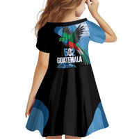 Guatemala Independence Day Family Matching Short Sleeve Bodycon Dress and Hawaiian Shirt 502 Mi Tierra Resplendent Quetzal - Wonder Print Shop