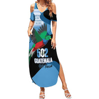 Guatemala Independence Day Family Matching Summer Maxi Dress and Hawaiian Shirt 502 Mi Tierra Resplendent Quetzal - Wonder Print Shop