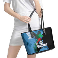 Guatemala Independence Day Leather Tote Bag 502 Mi Tierra Resplendent Quetzal - Wonder Print Shop