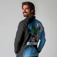 Guatemala Independence Day Long Sleeve Polo Shirt 502 Mi Tierra Resplendent Quetzal - Wonder Print Shop