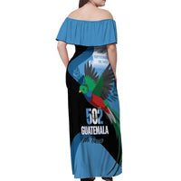 Guatemala Independence Day Off Shoulder Maxi Dress 502 Mi Tierra Resplendent Quetzal - Wonder Print Shop