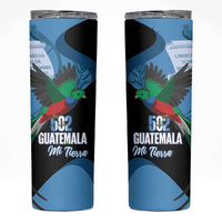 Guatemala Independence Day Skinny Tumbler 502 Mi Tierra Resplendent Quetzal - Wonder Print Shop