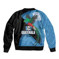 Guatemala Independence Day Sleeve Zip Bomber Jacket 502 Mi Tierra Resplendent Quetzal - Wonder Print Shop