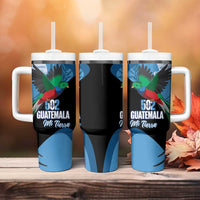 Guatemala Independence Day Tumbler With Handle 502 Mi Tierra Resplendent Quetzal - Wonder Print Shop
