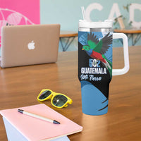 Guatemala Independence Day Tumbler With Handle 502 Mi Tierra Resplendent Quetzal - Wonder Print Shop