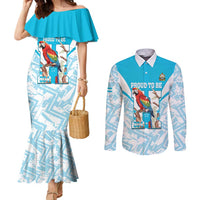Honduras Independence Day Couples Matching Mermaid Dress and Long Sleeve Button Shirt 504 Proud Scarlet Macaw - Wonder Print Shop