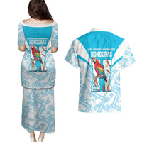 Honduras Independence Day Couples Matching Puletasi and Hawaiian Shirt 504 Proud Scarlet Macaw - Wonder Print Shop