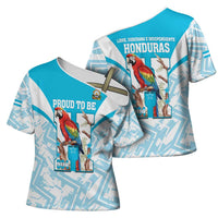 Honduras Independence Day Cross Shoulder Shirt 504 Proud Scarlet Macaw - Wonder Print Shop
