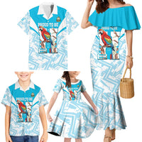 Honduras Independence Day Family Matching Mermaid Dress and Hawaiian Shirt 504 Proud Scarlet Macaw - Wonder Print Shop