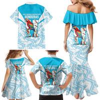 Honduras Independence Day Family Matching Mermaid Dress and Hawaiian Shirt 504 Proud Scarlet Macaw - Wonder Print Shop