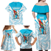 Honduras Independence Day Family Matching Off Shoulder Maxi Dress and Hawaiian Shirt 504 Proud Scarlet Macaw - Wonder Print Shop