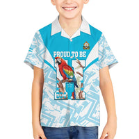 Honduras Independence Day Family Matching Short Sleeve Bodycon Dress and Hawaiian Shirt 504 Proud Scarlet Macaw - Wonder Print Shop