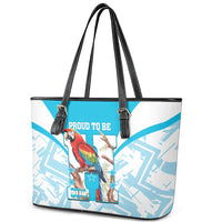 Honduras Independence Day Leather Tote Bag 504 Proud Scarlet Macaw - Wonder Print Shop