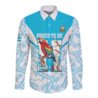 Honduras Independence Day Long Sleeve Button Shirt 504 Proud Scarlet Macaw - Wonder Print Shop