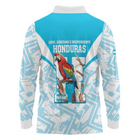 Honduras Independence Day Long Sleeve Polo Shirt 504 Proud Scarlet Macaw - Wonder Print Shop