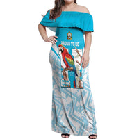 Honduras Independence Day Off Shoulder Maxi Dress 504 Proud Scarlet Macaw - Wonder Print Shop