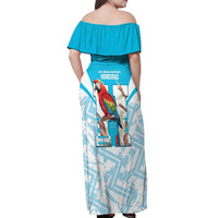 Honduras Independence Day Off Shoulder Maxi Dress 504 Proud Scarlet Macaw - Wonder Print Shop