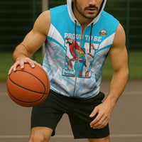 Honduras Independence Day Sleeveless Zip Hoodie 504 Proud Scarlet Macaw - Wonder Print Shop