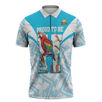 Honduras Independence Day Zipper Polo Shirt 504 Proud Scarlet Macaw - Wonder Print Shop