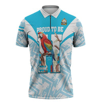 Honduras Independence Day Zipper Polo Shirt 504 Proud Scarlet Macaw - Wonder Print Shop