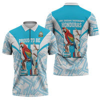 Honduras Independence Day Zipper Polo Shirt 504 Proud Scarlet Macaw - Wonder Print Shop