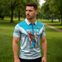 Honduras Independence Day Zipper Polo Shirt 504 Proud Scarlet Macaw - Wonder Print Shop