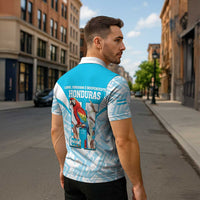 Honduras Independence Day Zipper Polo Shirt 504 Proud Scarlet Macaw - Wonder Print Shop
