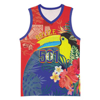 Belize Independence Day Basketball Jersey 501 Proud Keel Billed Toucan Tropical - Wonder Print Shop