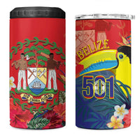 Belize Independence Day 4 in 1 Can Cooler Tumbler 501 Proud Keel Billed Toucan Tropical - Wonder Print Shop