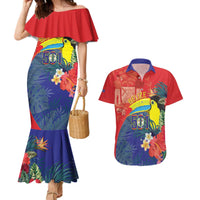 Belize Independence Day Couples Matching Mermaid Dress and Hawaiian Shirt 501 Proud Keel Billed Toucan Tropical - Wonder Print Shop