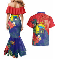 Belize Independence Day Couples Matching Mermaid Dress and Hawaiian Shirt 501 Proud Keel Billed Toucan Tropical - Wonder Print Shop
