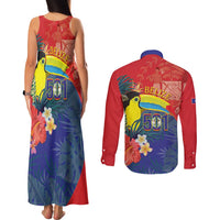 Belize Independence Day Couples Matching Tank Maxi Dress and Long Sleeve Button Shirt 501 Proud Keel Billed Toucan Tropical - Wonder Print Shop