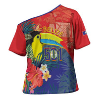 Belize Independence Day Cross Shoulder Shirt 501 Proud Keel Billed Toucan Tropical - Wonder Print Shop