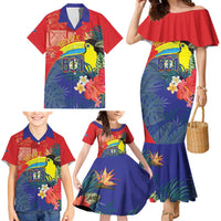 Belize Independence Day Family Matching Mermaid Dress and Hawaiian Shirt 501 Proud Keel Billed Toucan Tropical - Wonder Print Shop