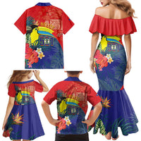 Belize Independence Day Family Matching Mermaid Dress and Hawaiian Shirt 501 Proud Keel Billed Toucan Tropical - Wonder Print Shop