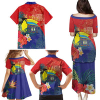 Belize Independence Day Family Matching Puletasi and Hawaiian Shirt 501 Proud Keel Billed Toucan Tropical - Wonder Print Shop