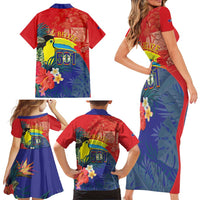 Belize Independence Day Family Matching Short Sleeve Bodycon Dress and Hawaiian Shirt 501 Proud Keel Billed Toucan Tropical - Wonder Print Shop