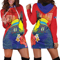 Belize Independence Day Hoodie Dress 501 Proud Keel Billed Toucan Tropical - Wonder Print Shop